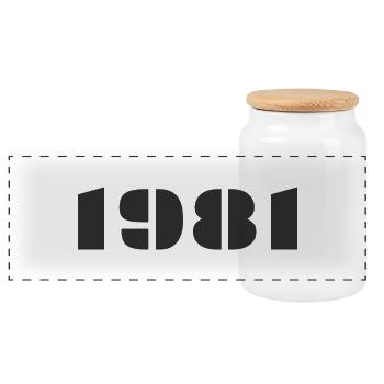 1981 - Panorama Keksdose mit Holzdeckel - Weiß - Vorne