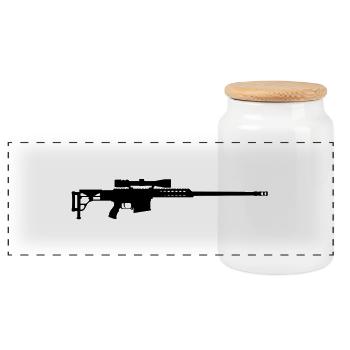 M98B / Barrett .50cal - Boîte à biscuits avec couvercle en bois - blanc - Devant
