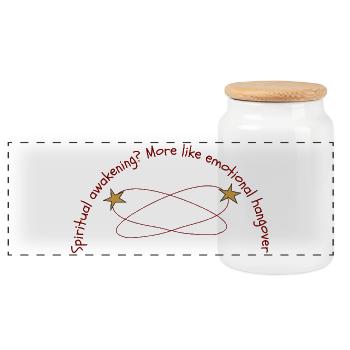 Éveil spirituel Gueule de bois émotionnelle Citation - Boîte à biscuits avec couvercle en bois - blanc - Devant