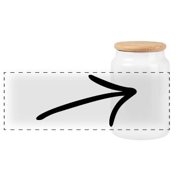 arrow - Panoramic Cookie Jar with Wooden Lid - white - Front