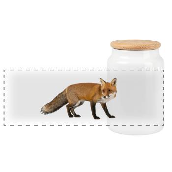 Fuchs - Panorama Keksdose mit Holzdeckel - Weiß - Vorne