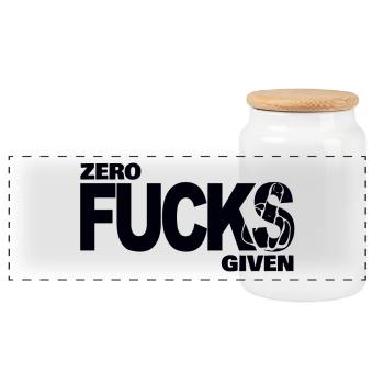 Zero fucks given - Panorama Keksdose mit Holzdeckel - Weiß - Vorne
