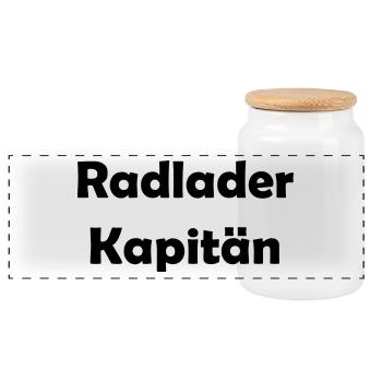 Radlader Kapitän - Panorama Keksdose mit Holzdeckel - Weiß - Vorne