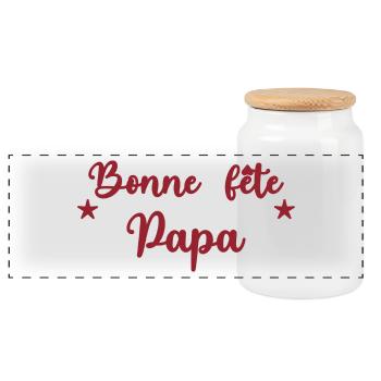 BONNE FÊTE PAPA. PAPA. FÊTE DES PÈRES. BONNE FÊTE - Boîte à biscuits avec couvercle en bois - blanc - Devant