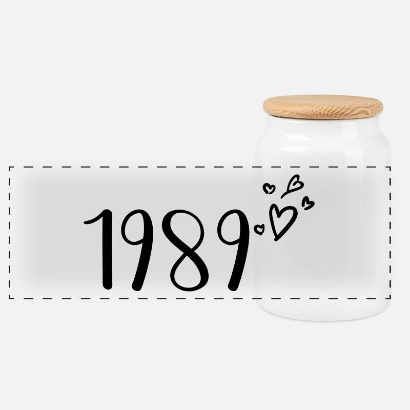 1989 - Panorama Keksdose mit Holzdeckel - Weiß