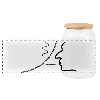 Citation de Gainsbourg - Boîte à biscuits avec couvercle en bois - blanc - Devant