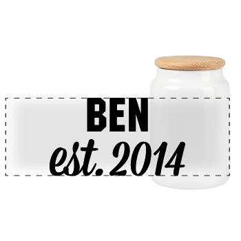 Ben est 2014 - Panorama Keksdose mit Holzdeckel - Weiß - Vorne