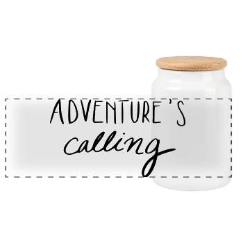 Adventure's calling - Panoramic Cookie Jar with Wooden Lid - white - Front