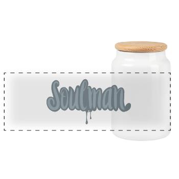 Soulmusic is love - Panorama Keksdose mit Holzdeckel - Weiß - Vorne
