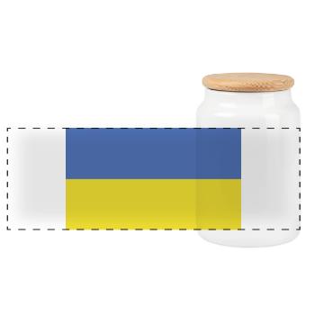 Drapeau de l’Ukraine - Boîte à biscuits avec couvercle en bois - blanc - Devant