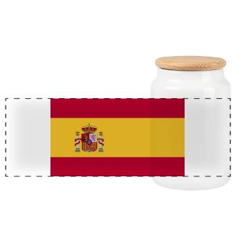 Drapeau de l’Espagne - Boîte à biscuits avec couvercle en bois - blanc - Devant