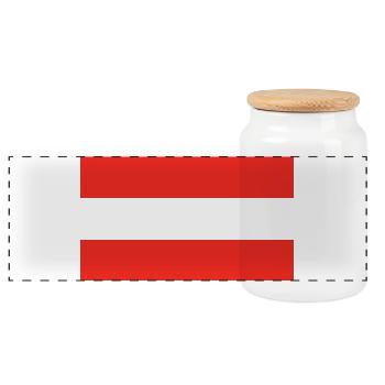 Austria national flag - Panoramic Cookie Jar with Wooden Lid - white - Front