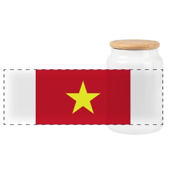 Drapeau national du Vietnam - Boîte à biscuits avec couvercle en bois - blanc - Devant