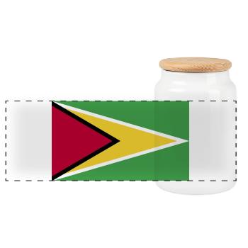 Drapeau national du Guyana - Boîte à biscuits avec couvercle en bois - blanc - Devant