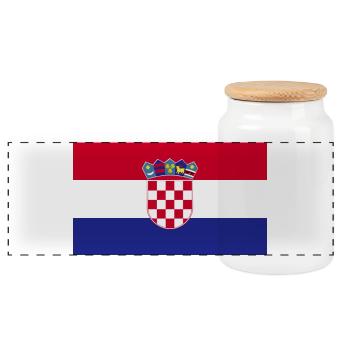 Croatia: Flags to fall in love with! - Panoramic Cookie Jar with Wooden Lid - white - Front