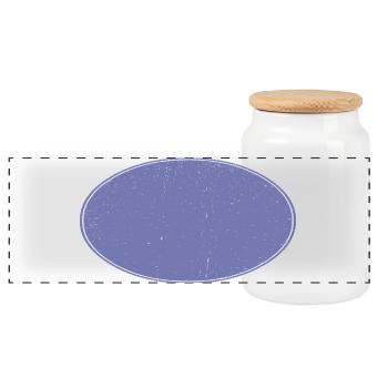 Ovaler Background Hintergrund schmutzig violett - Panorama Keksdose mit Holzdeckel - Weiß - Vorne