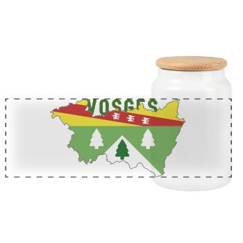 Map of the Vosges and its Coat of Arms - Panoramic Cookie Jar with Wooden Lid - white - Front