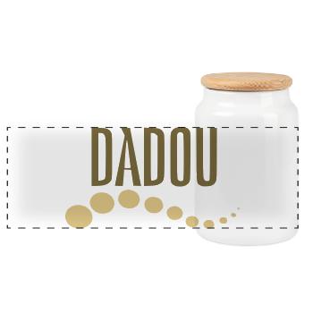Dadou - Panoramic Cookie Jar with Wooden Lid - white - Front