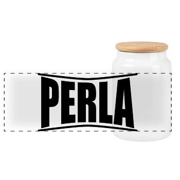 T-Shirt Perle T-Shirt Geschenkidee weiblicher Name - Panorama Keksdose mit Holzdeckel - Weiß - Vorne