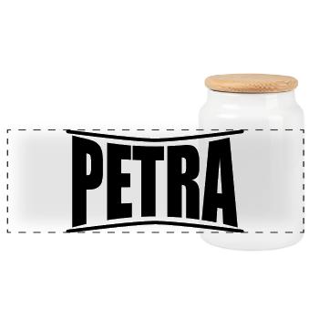 Petra T-Shirt T-Shirt Geschenkidee - Panorama Keksdose mit Holzdeckel - Weiß - Vorne