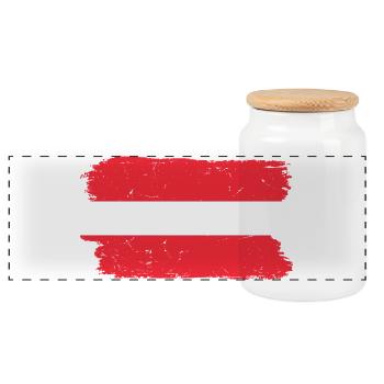 Lettonie Tricolore Pinceau Art - Boîte à biscuits avec couvercle en bois - blanc - Devant