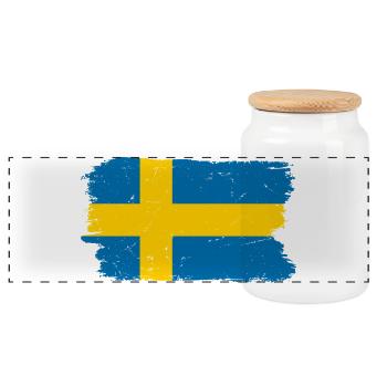 Coup de pinceau Trio de drapeaux hollandais - Boîte à biscuits avec couvercle en bois - blanc - Devant
