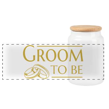 Fiancé de mariage du marié - Boîte à biscuits avec couvercle en bois - blanc - Devant