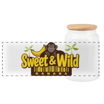 Doux et sauvage - Boîte à biscuits avec couvercle en bois - blanc - Devant