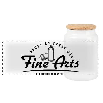Spray as spray can - Fine Arts - Panorama Keksdose mit Holzdeckel - Weiß - Vorne