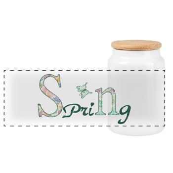 Spring - Panorama Keksdose mit Holzdeckel - Weiß - Vorne