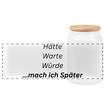 Mach_ich_spaeter - Panoramic Cookie Jar with Wooden Lid - white - Front