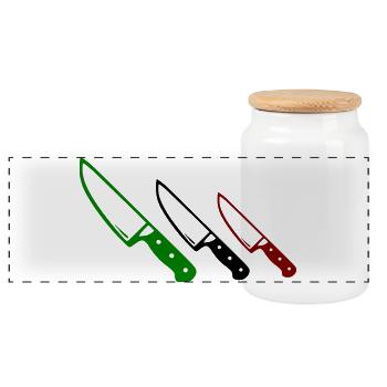 Couteau drapeau italien - Boîte à biscuits avec couvercle en bois - blanc - Devant