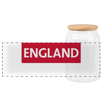 EnglandCrawley Motto Vintage Design - Panoramic Cookie Jar with Wooden Lid - white - Front