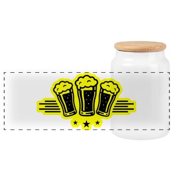 Bierglas Symbol Bier Malzbier - Panorama Keksdose mit Holzdeckel - Weiß - Vorne