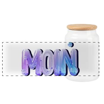 MOIN – North German, fresh, like a morning greeting - Panoramic Cookie Jar with Wooden Lid - white - Front