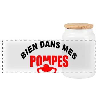 Bien_dans_mes_Pompes - Boîte à biscuits avec couvercle en bois - blanc - Devant