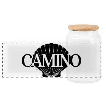 Camino Shell - Panoramic Cookie Jar with Wooden Lid - white - Front