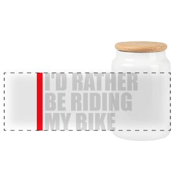 Cyclisme Je préfère faire du vélo - Boîte à biscuits avec couvercle en bois - blanc - Devant