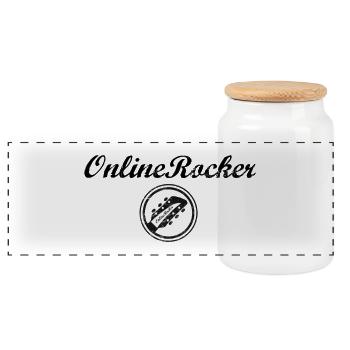Online rocker - Panoramic Cookie Jar with Wooden Lid - white - Front