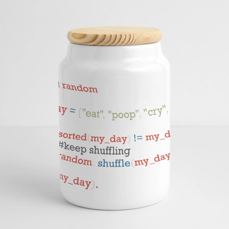 Drôle de code python sur la vie quotidienne, bébé Boîte à biscuits avec couvercle en bois