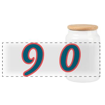 90. 90 YEARS. 90th ANNIVERSARY. 90 YEARS ANNIVERSARY. - Panoramic Cookie Jar with Wooden Lid - white - Front