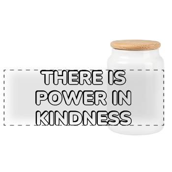 Power in Kindness Typografie - Panorama Keksdose mit Holzdeckel - Weiß - Vorne