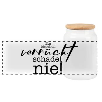 UN PEU FOU - Boîte à biscuits avec couvercle en bois - blanc - Devant