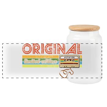 Original 1996 Limited Edition - Geburtstag - Panorama Keksdose mit Holzdeckel - Weiß - Vorne