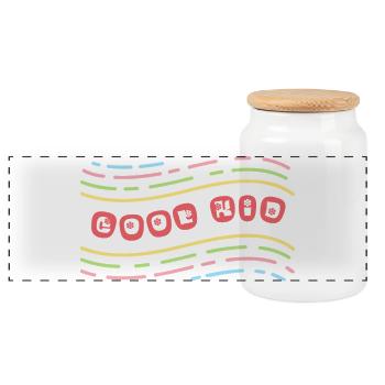 Cool Kid avec des Fleurs - Boîte à biscuits avec couvercle en bois - blanc - Devant