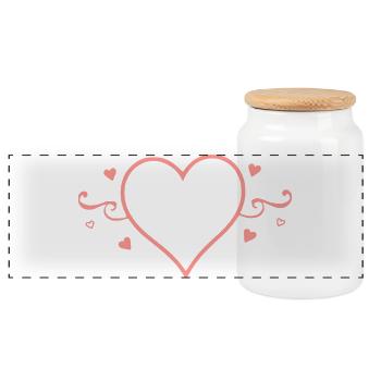Heart Pink Valentine's Day Gift Valentine's Day - Panoramic Cookie Jar with Wooden Lid - white - Front