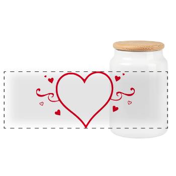 Saint-Valentin cœur rouge, st.valentin - Boîte à biscuits avec couvercle en bois - blanc - Devant
