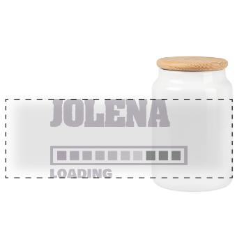 Geschenk für Jolena - Panorama Keksdose mit Holzdeckel - Weiß - Vorne