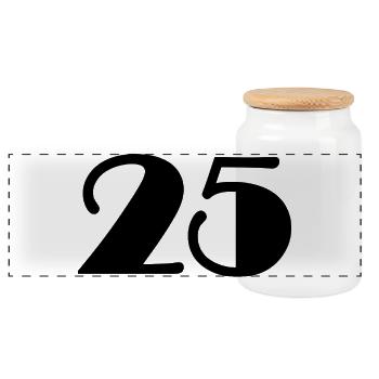 25. 25 YEARS. 25th ANNIVERSARY. 25 YEARS ANNIVERSARY. - Panoramic Cookie Jar with Wooden Lid - white - Front