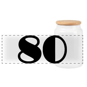 80. 80 ANS. 80e ANNIVERSAIRE. ANNIVERSAIRE 80 ANS. - Boîte à biscuits avec couvercle en bois - blanc - Devant